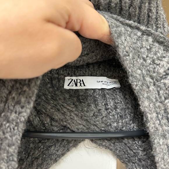 ZARA Gray Marl Turtleneck Arm Warmer / Sleeve Scarf – Size M - Picture 7 of 8